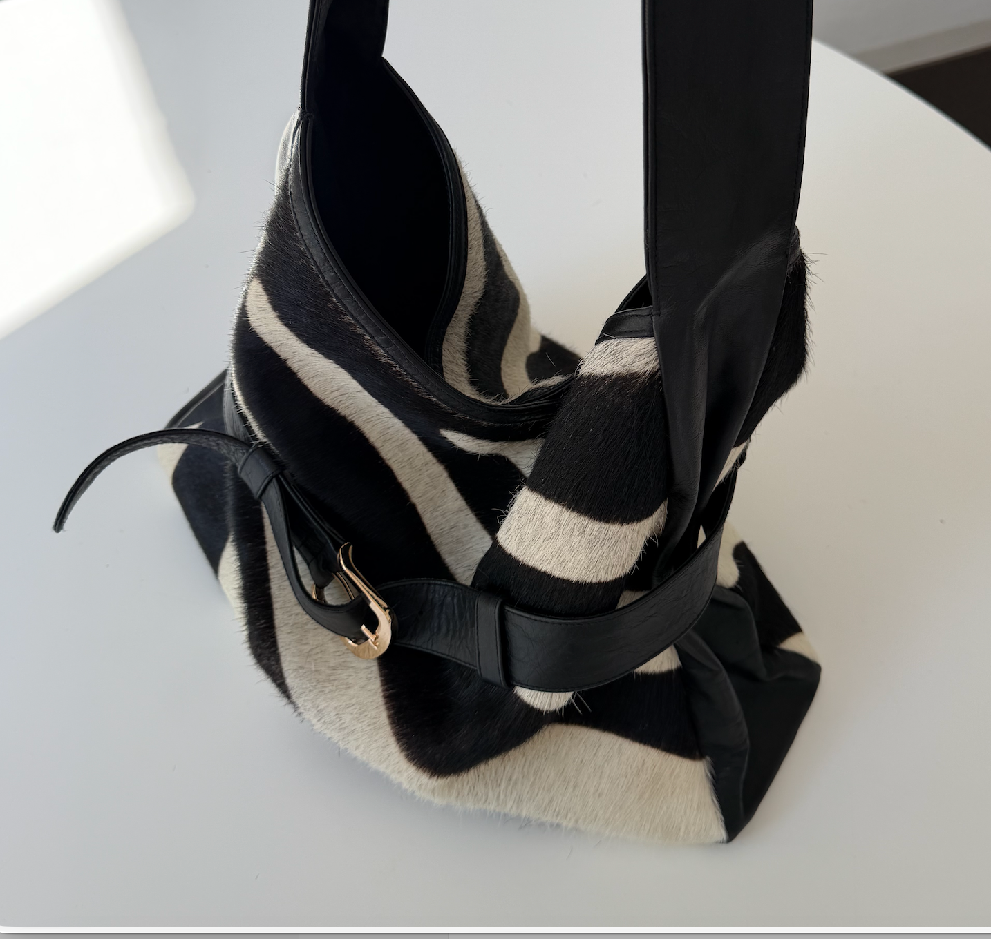 Zebra Belt Shoulder Bag